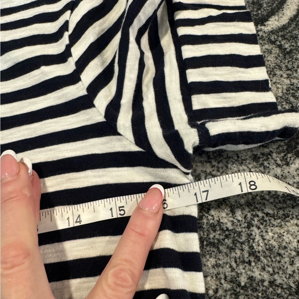 BODEN women’s size 4 short sleeve cotton striped shirt dress in white and navy - Picture 7 of 11